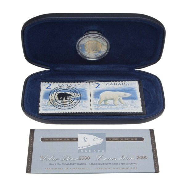 2000  Polar Bear Coin & Stamp Set