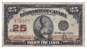 1923 25 Cents Dominion of Canada