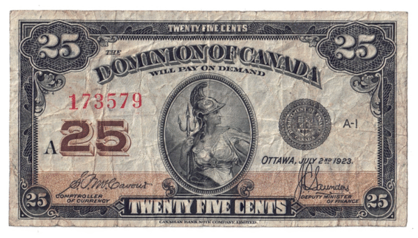 1923 25 Cents Dominion of Canada