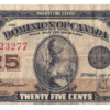 1923 25 Cents Dominion of Canada