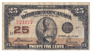 1923 25 Cents Dominion of Canada