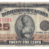 1923 25 Cents Dominion of Canada