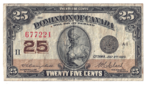 1923 25 Cents Dominion of Canada