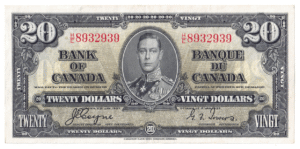 1937 20 Dollars The Bank of Canada H/E Prefix