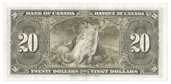 1937 20 Dollars The Bank of Canada H/E Prefix