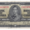 1937 20 Dollars The Bank of Canada H/E Prefix