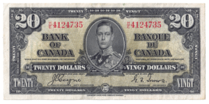 1937 20 Dollars The Bank of Canada H/E Prefix