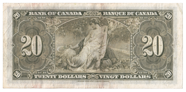 1937 20 Dollars The Bank of Canada H/E Prefix