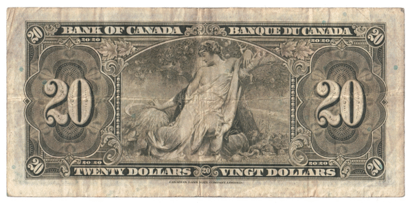 1937 20 Dollars The Bank of Canada C/E Prefix C/E0774988