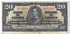 1937 20 Dollars The Bank of Canada K/E Prefix K/E8712018