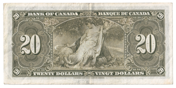 1937 20 Dollars The Bank of Canada J/E Prefix J/E2194918