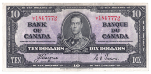 1937 10 Dollars The Bank of Canada L/T Prefix