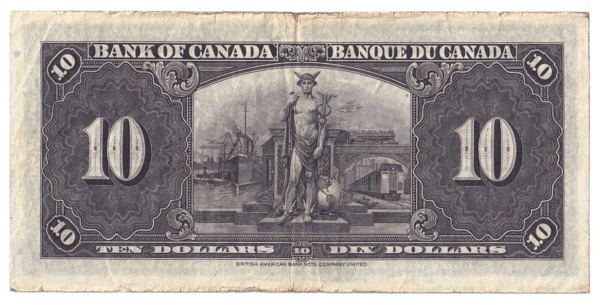 1937 10 Dollars Bank of Canada L/D Prefix