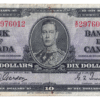 1937 10 Dollars The Bank of Canada X/D Prefix