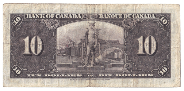 1937 10 Dollars The Bank of Canada L/T Prefix L/T5053678