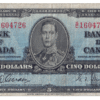 1937 5 Dollars The Bank of Canada S/C Prefix
