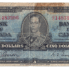 1937 5 Dollars The Bank of Canada B/C Prefix