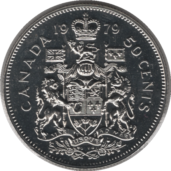 1979 Canada 50 Cents Coin Round Bust (KM# 75.1 KM# 75.3 Schn# 65)