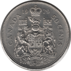 1979 Canada 50 Cents Coin Round Bust (KM# 75.1 KM# 75.3 Schn# 65)
