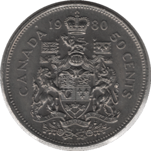 1980 Canada 50 Cents Coin (KM# 75.1 KM# 75.3 Schn# 65)