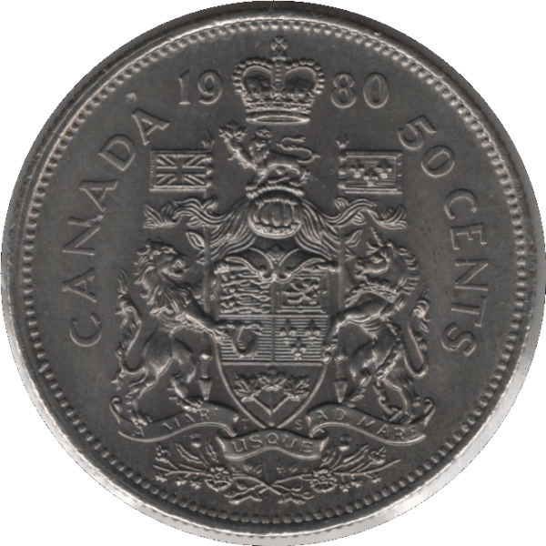 1980 Canada 50 Cents Coin (KM# 75.1 KM# 75.3 Schn# 65)