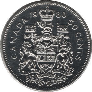 1980 Canada 50 Cents Coin (KM# 75.1 KM# 75.3 Schn# 65)