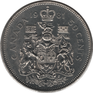 1981 Canada 50 Cents Coin (KM# 75.1 KM# 75.3 Schn# 65)