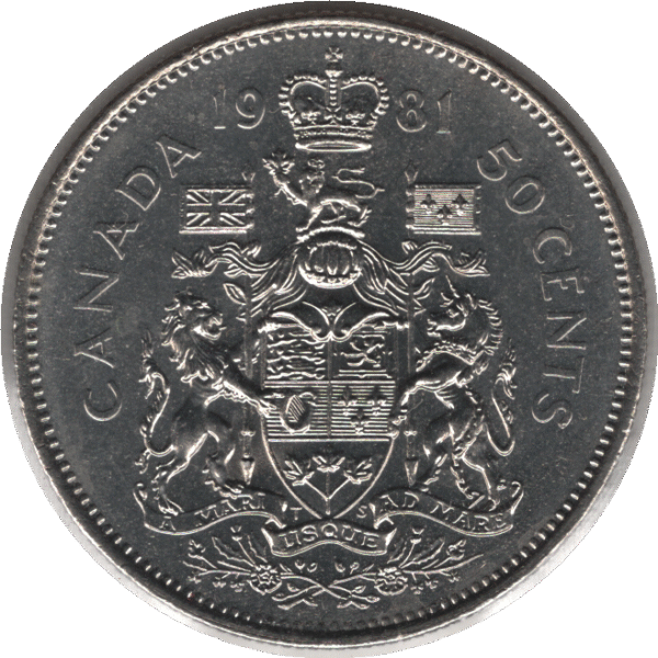 1981 Canada 50 Cents Coin (KM# 75.1 KM# 75.3 Schn# 65)