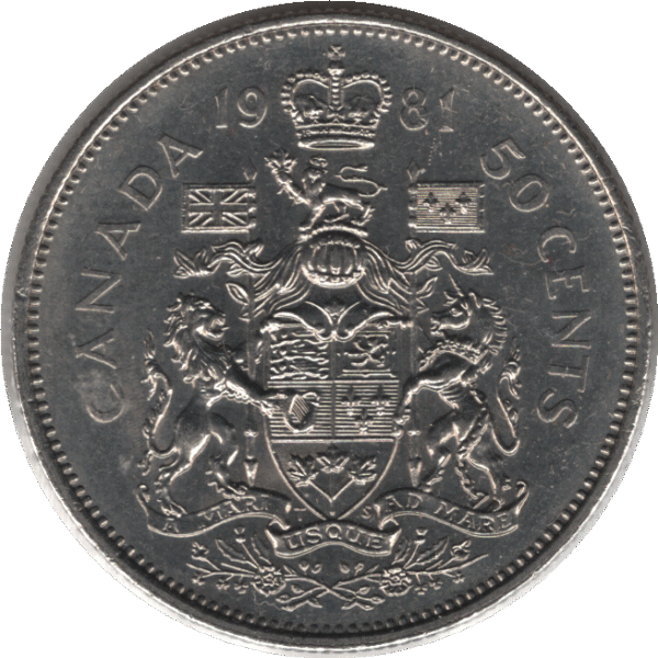 1981 Canada 50 Cents Coin (KM# 75.1 KM# 75.3 Schn# 65)