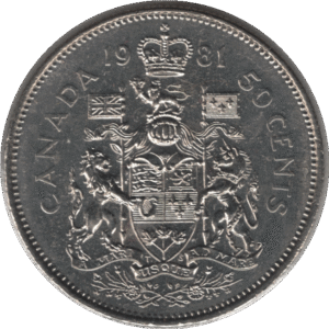 1981 Canada 50 Cents Coin (KM# 75.1 KM# 75.3 Schn# 65)
