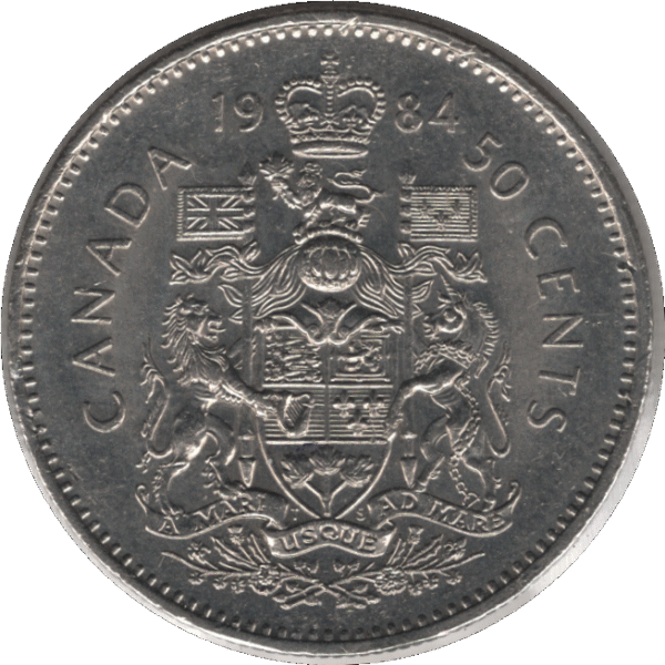 1984 Canada 50 Cents Coin (KM# 75.1 KM# 75.3 Schn# 65)