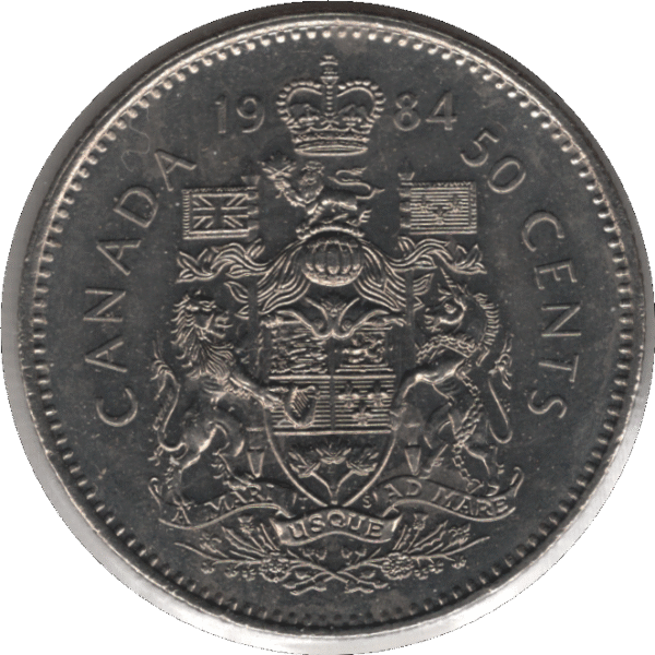 1984 Canada 50 Cents Coin (KM# 75.1 KM# 75.3 Schn# 65)