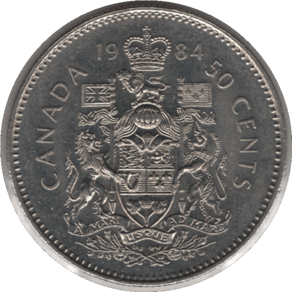 1984 Canada 50 Cents Coin (KM# 75.1 KM# 75.3 Schn# 65)