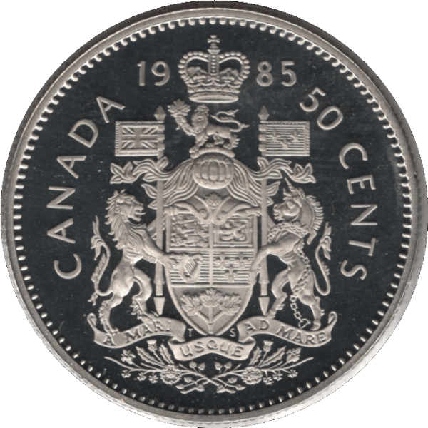 1985 Canada 50 Cents Coin Proof (KM# 75.1 KM# 75.3 Schn# 65)