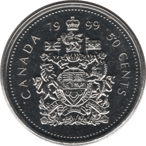 1999 Canada 50 Cents Coin (KM# 290 Schn# 280 Ch# RC-248 Ch# RC-247 Ch# RC-249a Ch# RC-250a)