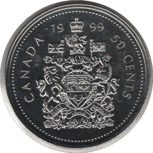 1999 Canada 50 Cents Coin (KM# 290 Schn# 280 Ch# RC-248 Ch# RC-247 Ch# RC-249a Ch# RC-250a)