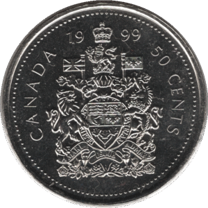 1999 Canada 50 Cents Coin (KM# 290 Schn# 280 Ch# RC-248 Ch# RC-247 Ch# RC-249a Ch# RC-250a)