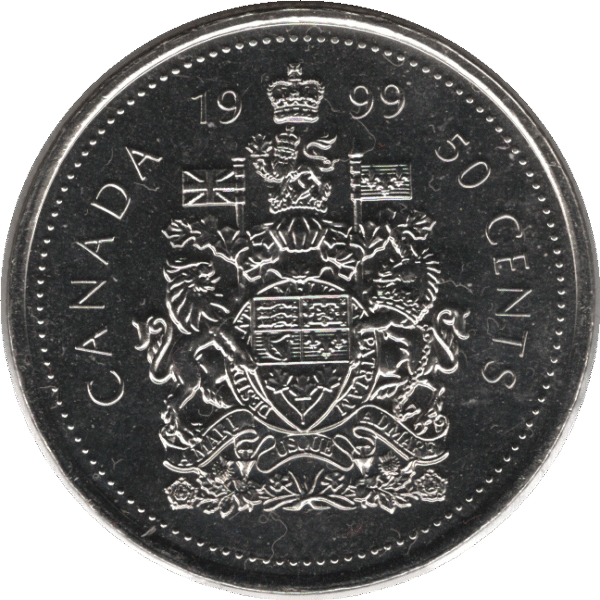 1999 Canada 50 Cents Coin (KM# 290 Schn# 280 Ch# RC-248 Ch# RC-247 Ch# RC-249a Ch# RC-250a)