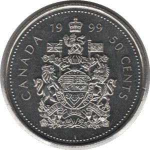 1999 Canada 50 Cents Coin (KM# 290 Schn# 280 Ch# RC-248 Ch# RC-247 Ch# RC-249a Ch# RC-250a)