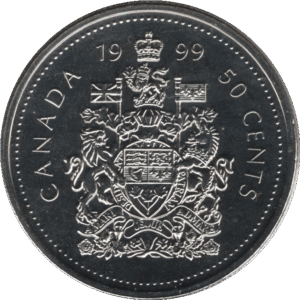 1999 Canada 50 Cents Coin (KM# 290 Schn# 280 Ch# RC-248 Ch# RC-247 Ch# RC-249a Ch# RC-250a)