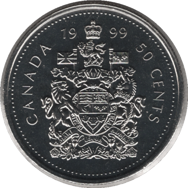 1999 Canada 50 Cents Coin (KM# 290 Schn# 280 Ch# RC-248 Ch# RC-247 Ch# RC-249a Ch# RC-250a)