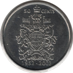 2002p Canada 50 Cents Coin Golden Jubilee (KM# 444 Schn# 448)