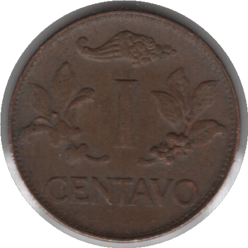 1967 9/9 Colombia 1 Centavo Coin (KM# 205a Schn# 25a Hernández# 336 Restrepo# 352)