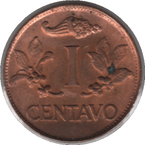 1967 9/9 7/7 Colombia 1 Centavo Coin (KM# 205a Schn# 25a Hernández# 336 Restrepo# 352)