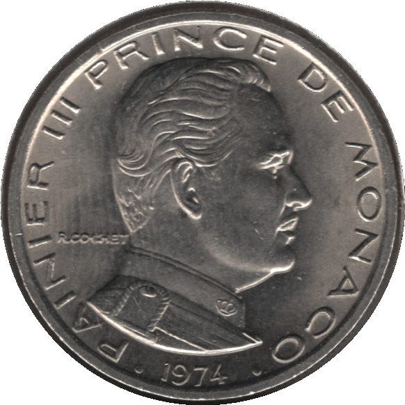 1974 Monaco 1 Franc Coin (KM# 140 Gad 1789# MC150)
