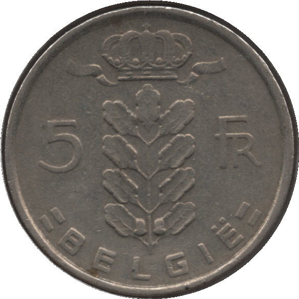 1949 Belgium 5 Francs Coin Dutch Text Coinage Alignment (KM# 135 LA# BFM-138 Schn# 99)