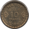 1952 Morocco 10 Francs Coin (Y# 49 Schn# 41)