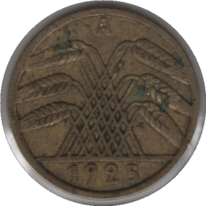 1925A Germany 5 Pfennigs Coin (KM# 39 AKS# 49 J# 316 Schn# 39)