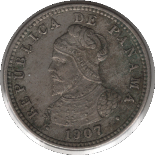 1907 Panama Half Centesimo Coin (KM# 6 Schn# 6)