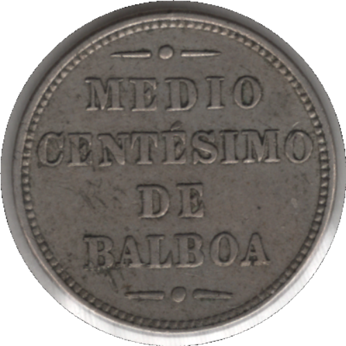 1907 Panama Half Centesimo Coin (KM# 6 Schn# 6)